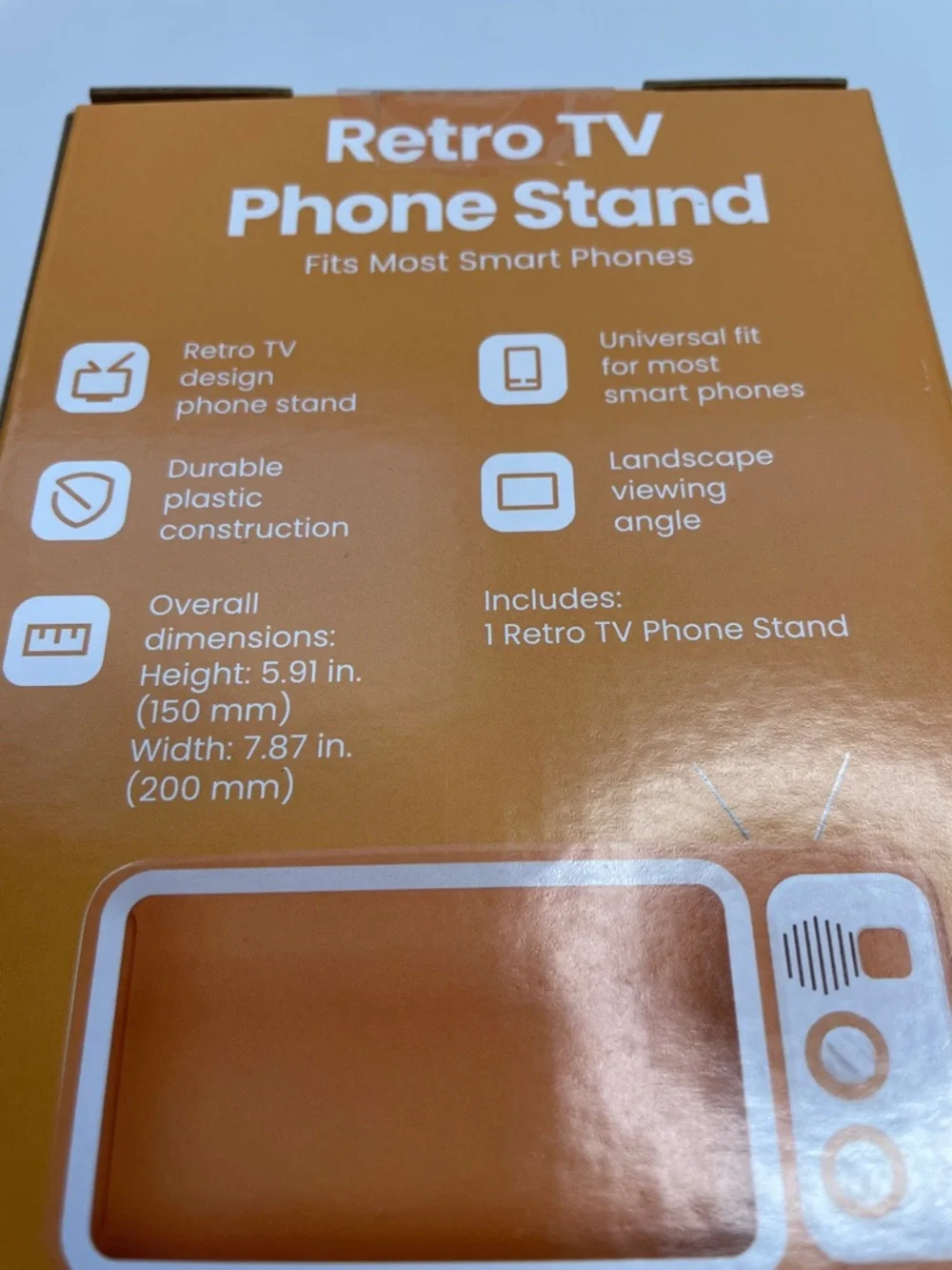 NIB Retro TV Phone Stand - Orange - Picture 3 of 3
